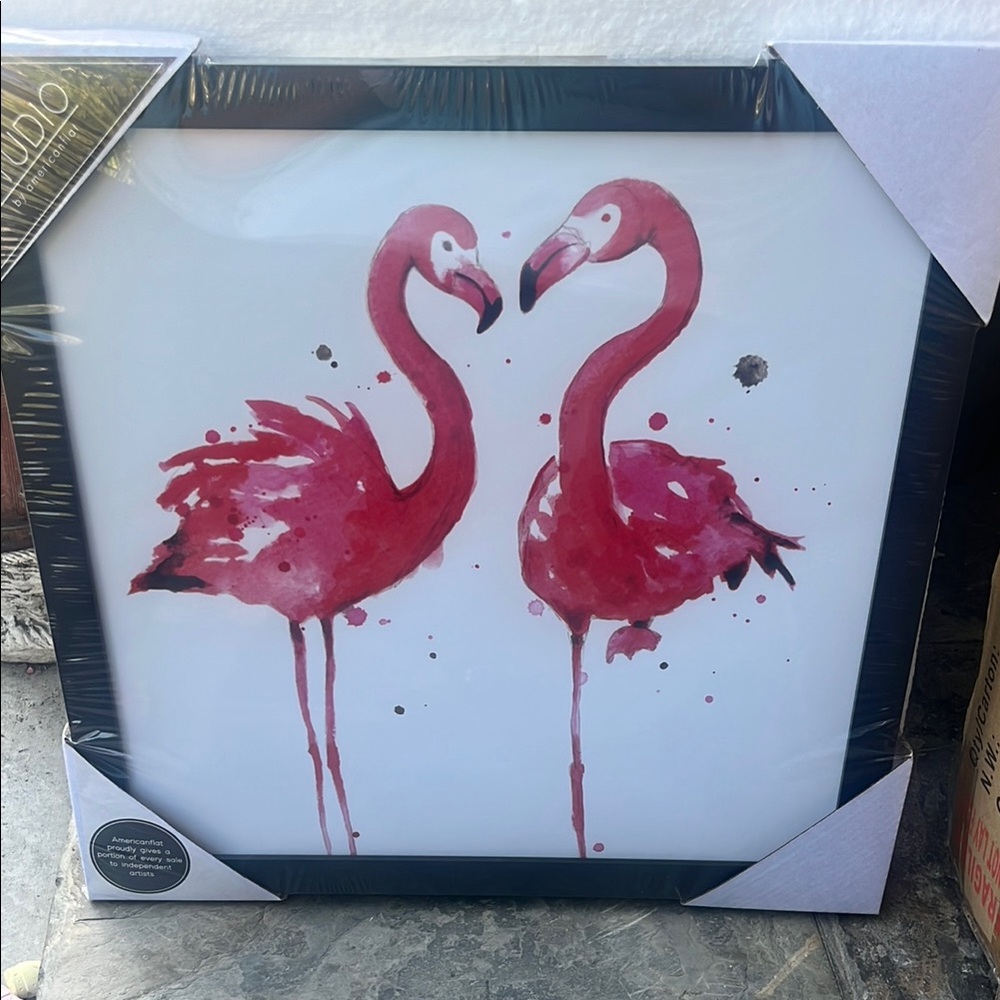 Studio Decor Flamingo Art - Red and White